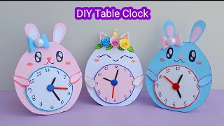 how to make paper table clock  School project  DIY table clock  origami craft  paper craft [upl. by Nnovahs]