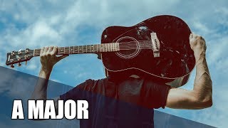 Upbeat Guitar Backing Track In A Major  Time [upl. by Eissirhc]