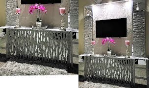 BEDROOM ENTERTAINMENT CENTER DIY  ROOM DECOR ON A BUDGET [upl. by Cchaddie]