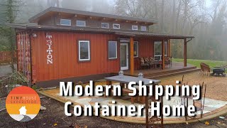 Modern Container Home Built w 2 40ft Containers  8ft Bridge [upl. by Cody743]