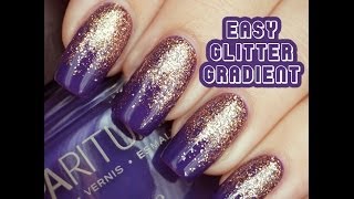 Lucys Stash  Glitter Gradient Nail Art tutorial [upl. by Diraf]