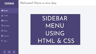 How to Create the Side Navigation Bar Using HTML and CSS  Vertical Navigation Bar [upl. by Macfarlane]