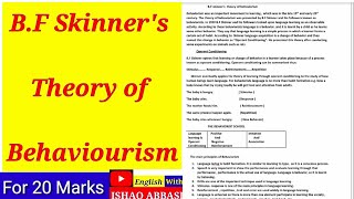 Behaviorism theory of BF Skinner [upl. by Zuleika873]