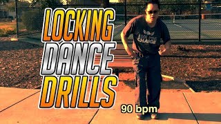 Dance Drills Locking Basics  Twirl Point Five Pace Lock [upl. by Adnorrahs]