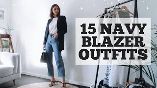 15 Navy Blazer Outfit Ideas  How to wear a navy blazer [upl. by Nylireg]