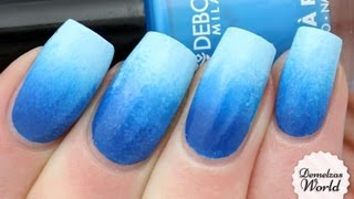 BLUE GRADIENT NAIL ART TUTORIAL [upl. by Jadda]