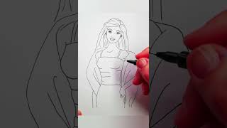 How to draw Barbie  Drawing and Coloring  Full video on channel 😍 [upl. by Masry604]