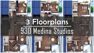 930 Medina Studios  3 Floorplans  The Sims 4  ts4 [upl. by Ylrebmyk349]