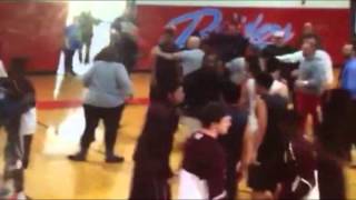 BASKETBRAWL Big fan fight at a high school basketball game in Lumberton TX on 11315 [upl. by Freeborn702]