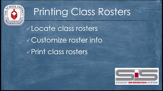 SIS for Teachers Printing Class Rosters [upl. by Zonda]