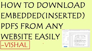 HOW TO DOWNLOAD EMBEDDED PDFS FROM ANY WEBSITE EASILY  VISHAL [upl. by Alamac]