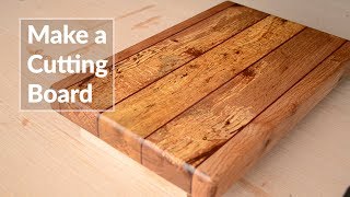 Making a Cutting Board from Rough Lumber No JOINTER or PLANER Woodworking Project [upl. by Nesyla]