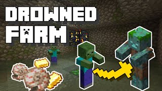 Minecraft Drowned Farm With Zombie Spawner [upl. by Jacklin393]