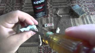 Zippo Lighter Maintenance Replacing Wick amp Flint  Refilling [upl. by Leugimesoj]