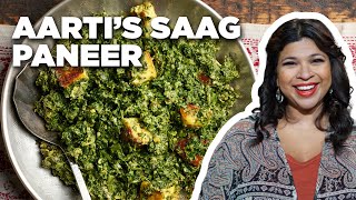 Aarti Sequeiras 5Star Saag Paneer  Aarti Party  Food Network [upl. by Idhem]