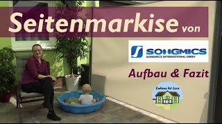 Songmics Seitenmarkise auspacken aufbauen und testen [upl. by Ydissahc]