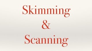 Skimming and Scanning  Reading Techniques  Difference [upl. by Myrwyn]