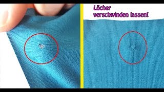 Löcher Stopfen  Löcher nähen  Quicktipps für Nähanfänger 4 [upl. by Beckie]