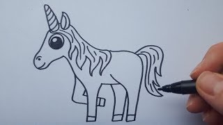 How to draw a unicorn  Hoe teken je een eenhoorn [upl. by Hausmann181]