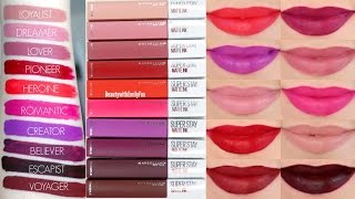 Maybelline Superstay Matte Ink Liquid Lipsticks  Lip Swatches amp Review [upl. by Kelson]