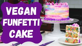 Vegan Funfetti Cake From Scratch CHELSWEETS [upl. by Aidnis]