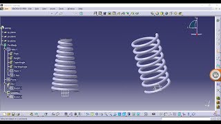 CATIA tutorial  Make a helicalconical spring in 3 minutes [upl. by Aicelf]