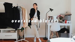 STYLING OVERSIZED BLAZERS  6 outfit ideas [upl. by Maxie]