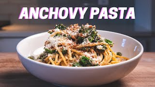 ANCHOVY PASTA  Spaghetti with Broccolini Anchovies and Breadcrumbs [upl. by Drofxer]