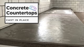 How to Form and Pour DIY CONCRETE COUNTERTOPS in Place [upl. by Annay243]