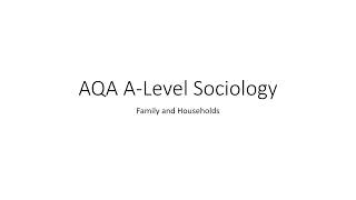 AQA ALevel Sociology family and households revision [upl. by Adnohr]