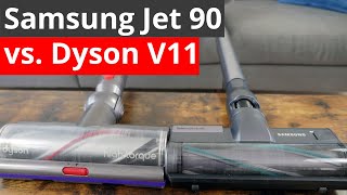 Samsung Jet 90 vs Dyson V11 — Cleaning amp Run Time Tests [upl. by Einnig]