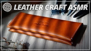 Making a handmade leather pen case  Leathercraft DIY [upl. by Aneri]