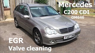 Mercedes C200 CDI OM646 S203W203 EGR valve cleaning [upl. by Akienaj985]