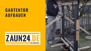 Gartentor aufbauen  Montagevideo  ZAUN24 [upl. by Dalury]