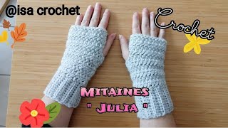 TUTO mitaines quotJuliaquot au crochet facile et rapide toutes tailles isacrochet [upl. by Ferrick]