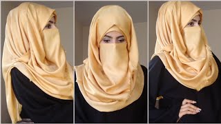 Hijab Style with Niqab  Full coverage Hijab styles 2020  Hijab with Niqab Tutorial  Niqab Style [upl. by Vowel413]