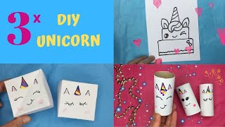 ★ DIY 3x UNICORN knutselideeën ★ KNUTSELEN MET PAPIER ★ 5 MINUTE CRAFTS KNUTSELEN [upl. by Anaylil]