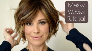 MESSY NATURAL WAVES BOB HAIRSTYLE  Tutorial for SHORT HAIR  Dominique Sachse [upl. by Joannes]