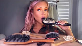 ASMR EDIBLE HAIR BRUSH EATING FAKE EXTREME CRUNCHY EATING SOUNDS MUKBANG 먹방 [upl. by Ayekel157]