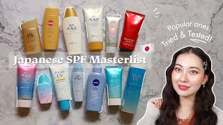 Japanese Sunscreen Review ☀️ Most popular JSPFs tried and tested [upl. by Solracsiul]