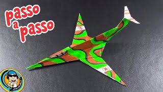 ORIGAMI  COMO FAZER AVIÃO DE PAPEL  PASSO A PASSO NARRADO [upl. by Risser]