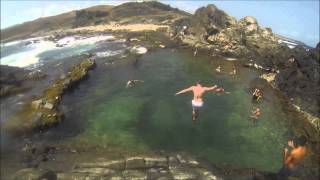 Snorkeling And Cliff Diving  Natural Pool Aruba  GoPro Hero 3 Black HD [upl. by Fidellia]