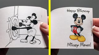 Happy Birthday Mickey Mouse Steamboat Willie Flipbook [upl. by Conyers]