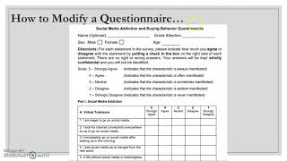 How to modify questionnaire  Quantitative Research for SHS [upl. by Arhat]