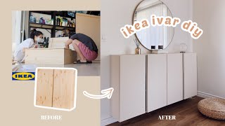 IKEA IVAR DIY  宜家柜子改造｜花160打造的整组墙边柜我很满意！ [upl. by Attevad]